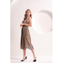 Slip Midi-Kleid mit Leopardenmuster